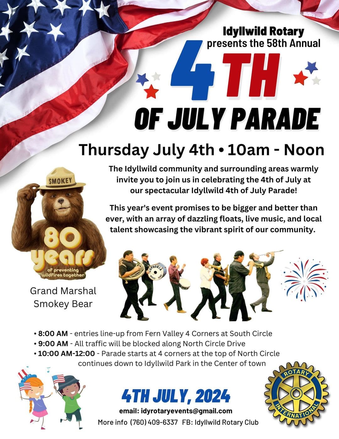 4TH OF JULY PARADE@ FROM THE TOP OF N. CIRCLE DR. TO IDY PARK