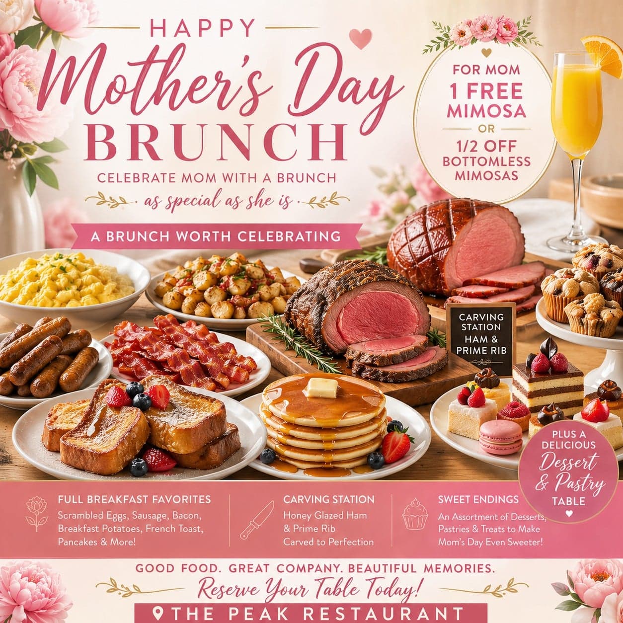 Mother’s Day Brunch@ the peak restaurant and bar