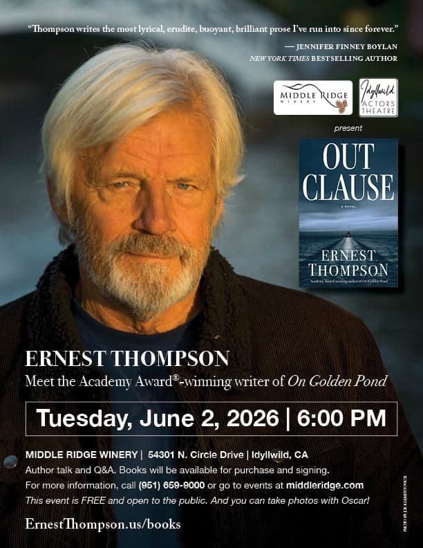 BOOK SIGNING: Ernest Thompson (writer of "On Golden Pond")@ middleridge winery