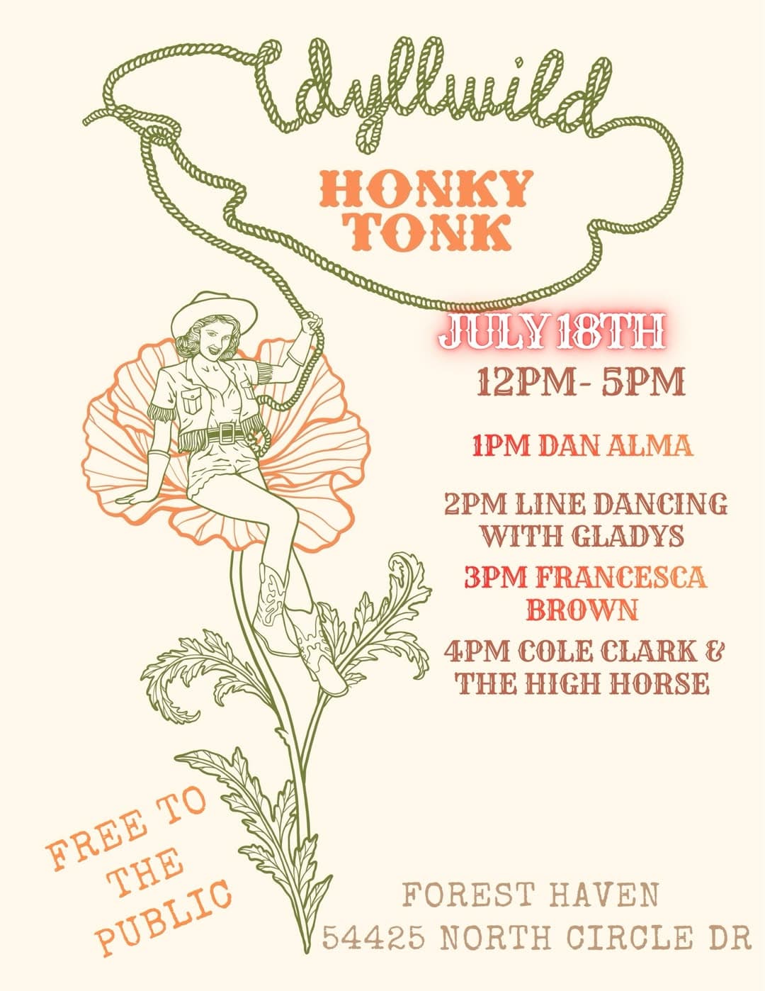 idyllwild honky tonk@ forest Haven