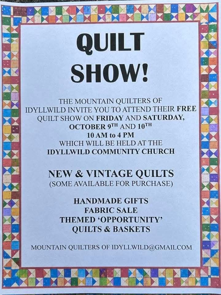 quilt show@ idyllwild community church