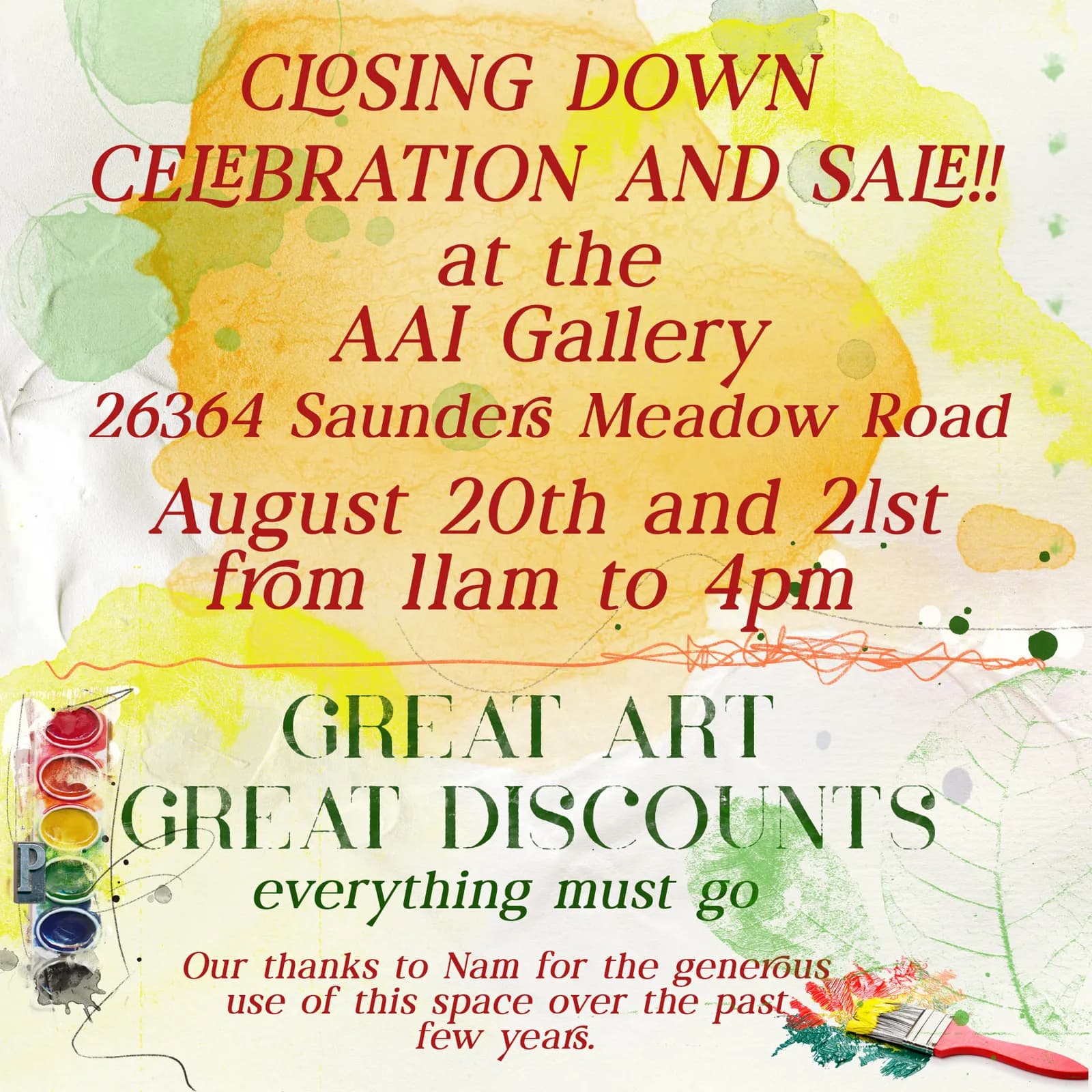 Closing Down Celebration & Sale