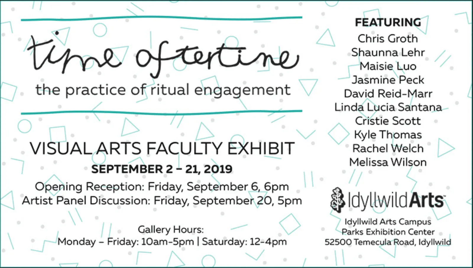Time After Time- Visual Arts Faculty Exhibit at the Idyllwild Arts Campus