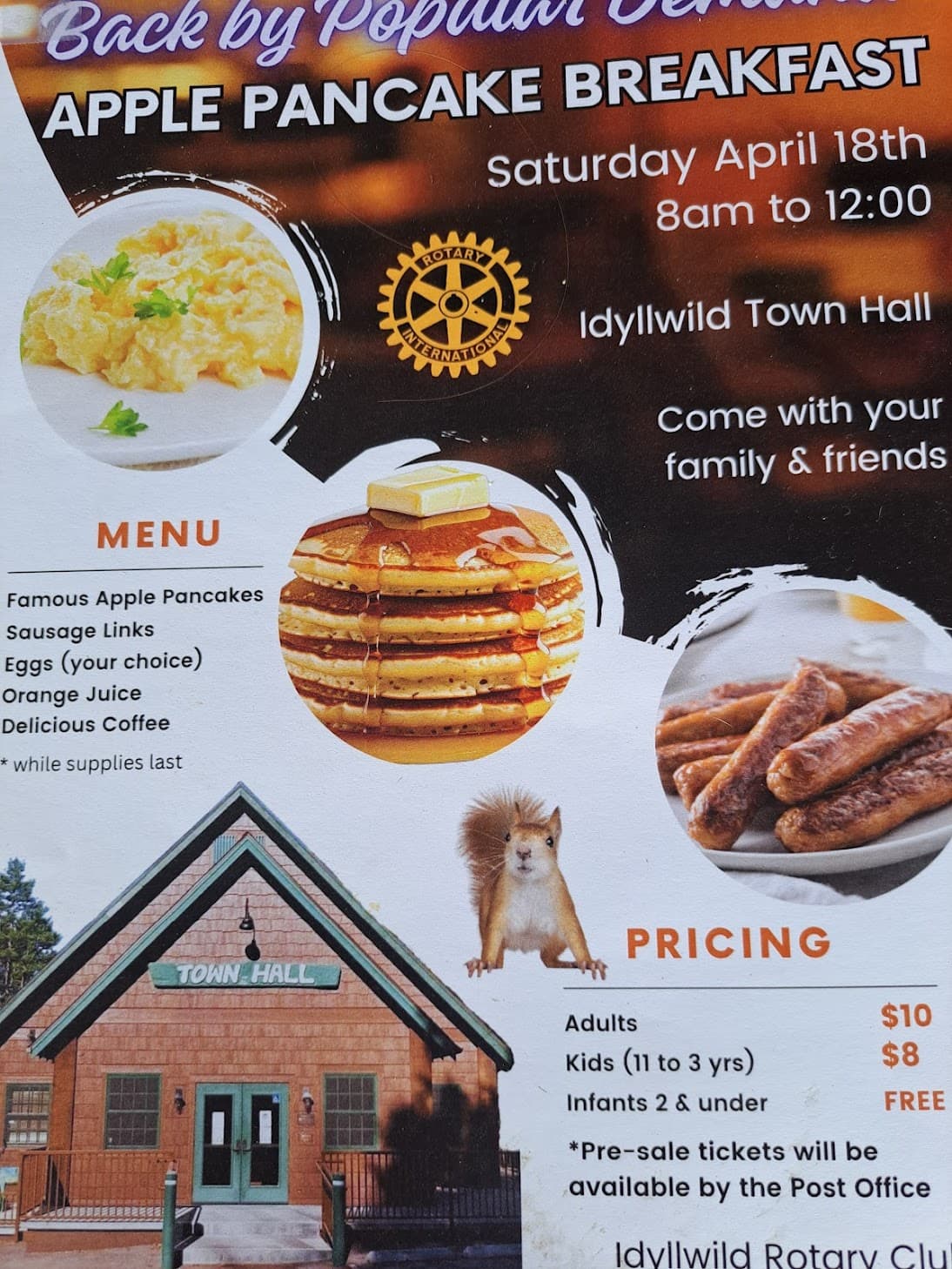 apple pancake breakfast@ town hall