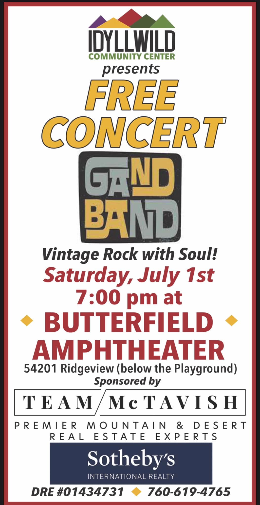Free Concert@Butterfield Amphitheatre