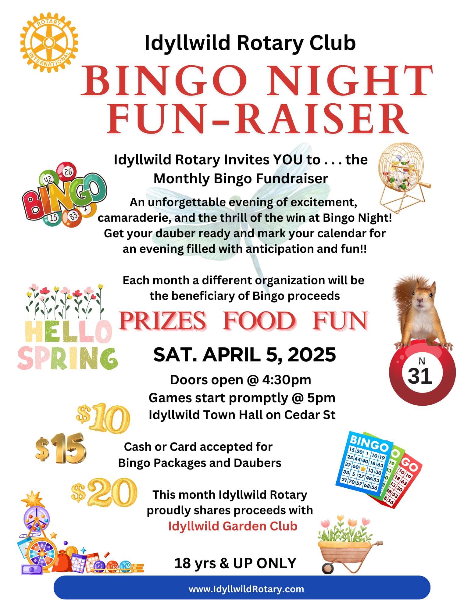 bingo night fun-raiser@ town hall