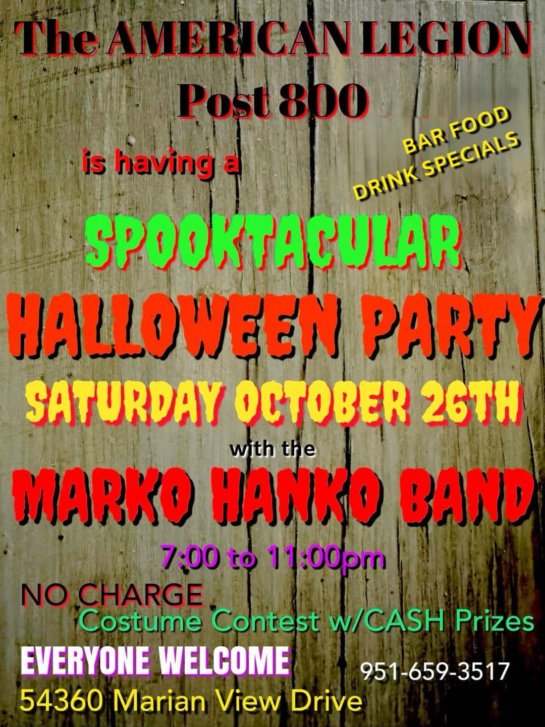 post 800 spooktakular halloween party@ american legion