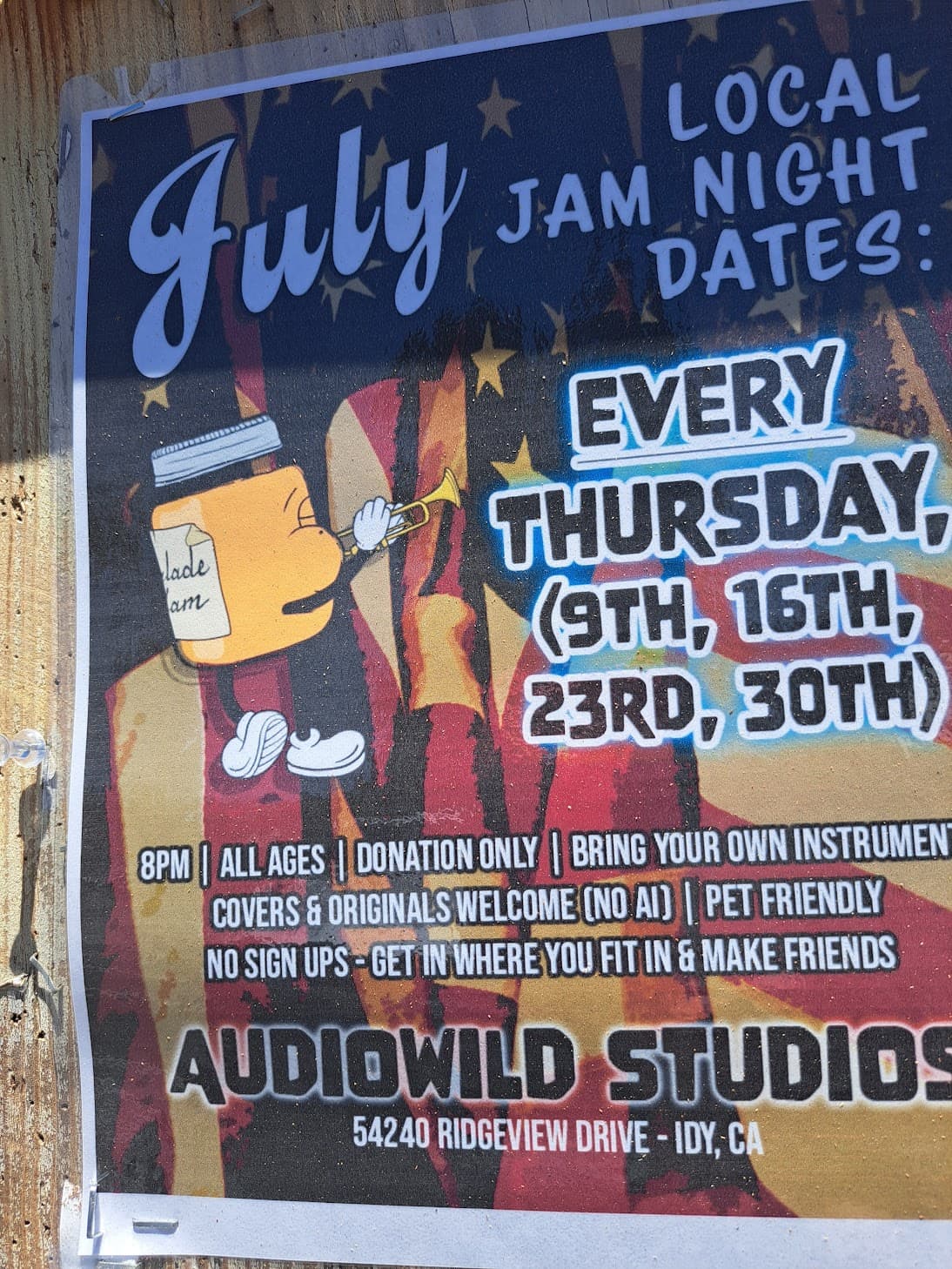 local jam night at Audiowild studios