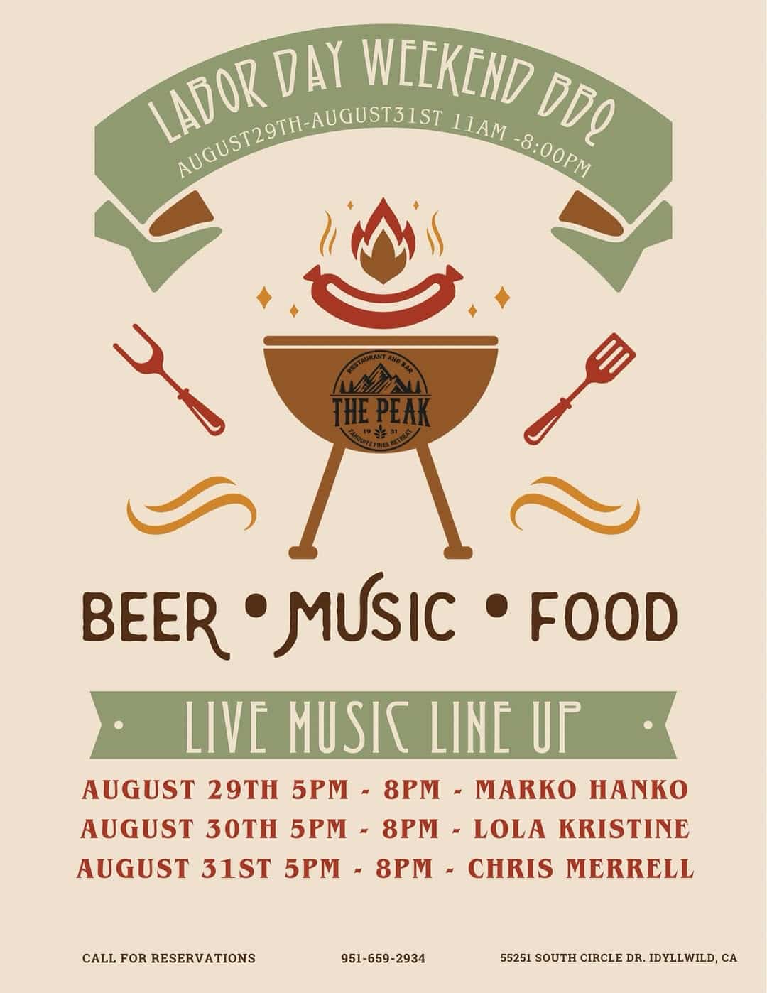 labor day bbq@ the peak restaurant and bar